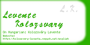 levente kolozsvary business card