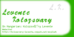 levente kolozsvary business card